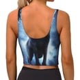 thumbnail image 4 of Uemuo Night Scene of Wolves Pattern Women's Sports Bra - High Impact Support, Breathable, and Comfortable Athletic Bra for Running, Yoga, and Workouts, 4 of 9