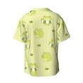 thumbnail image 2 of Xecao offers the Cute Frog3 for Men's Casual Short-sleeved Shirt, a button-up collared shirt with a pocket, perfect for beach vacations and yacht travel in the Small size., 2 of 7