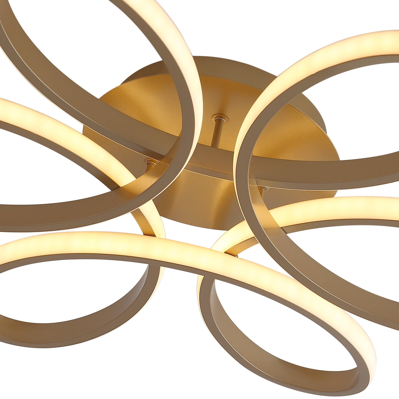 Aiwen Modern LED Flush Mount Ceiling Lamp Geometric Novelty Light Fixture Gold