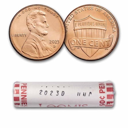2023-D Lincoln Cent 50-Coin Roll BU