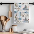 thumbnail image 2 of Blue Oceans Beach Kitchen Towel Dish Cloths Set of 3, Microfiber Soft Kitchen Hand Towels, Nautical Coastal Starfish Seashell Absorbent Quick Drying Dishcloths 18 x 28 Inches, 2 of 8