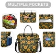 thumbnail image 2 of OBREWU Black Sunflower Womens Lunch Box for Work,Insulated Large Black Sunflower Lunch Bag for Women,Loncheras Para Mujer,Leakproof Adult Lunch Bag for Work,Beach,Travel,Picnic,Camping, 2 of 7