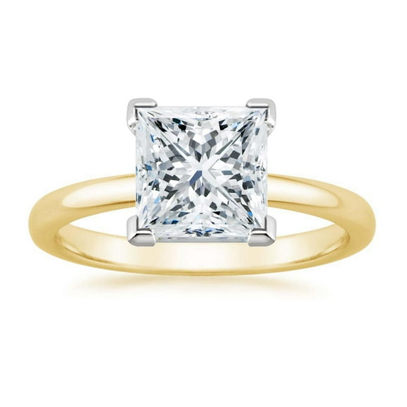 18K Yellow Gold 2Ct White Sapphire Princess Engagement Wedding Ring Sizes 5-10 Women Plated by Paris Jewelry