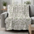 thumbnail image 2 of Farmhouse Sage Green Blanket Soft Cozy Warm Throw Blanket for Couch, Plush Fuzzy Flannel Fleece Blankets for Sofa, Vintage Flower Leaf Botanical Bed Blankets Lightweight Gifts for Women, 40"x60", 2 of 9