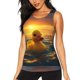 thumbnail image 1 of Balery Cartoon Swimming Yellow Duck Camiseta sin mangas estampada ligera para mujer, tops de entrenamiento sin mangas, camisetas de yoga transpirables de secado rápido.-X-Large, 1 of 7