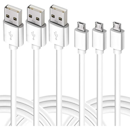 Micro USB Cable  3 Pack Fast Android Charging Cord  High Speed Durable Micro USB Charging cable for Samsung Galaxy S6 S7 Edge  Android Smartphones  PS4  MP3  White price history on PriceWatchPro