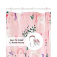 thumbnail image 5 of Your Zone Kids Pink Unicorn Shower Curtain with Hooks, 5 of 10