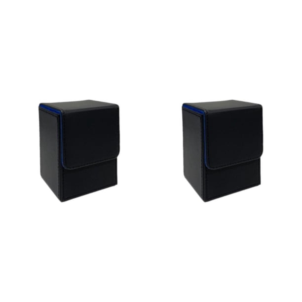 Speravity Caja de baraja elegante y moderna para protección de naipes, caja de baraja de cartas coleccionables, negro y azul azul negro 2Conjunto