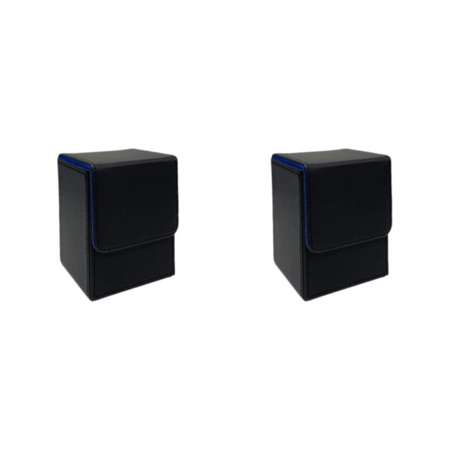 Speravity Caja de baraja elegante y moderna para protección de naipes, caja de baraja de cartas coleccionables, negro y azul azul negro 2Conjunto