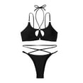 thumbnail image 4 of matching swimsuits for couples Womens Tassel Bra Sling Mesh Three Piece Swimsuit Bikini Suit, 4 of 7