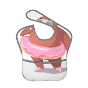 Bingfone Mess-Proof Baby Bib - Waterproof Bib For Baby Boy Or Girl With Food Catcher Pocket, Unisex-Sloth With Donuts1