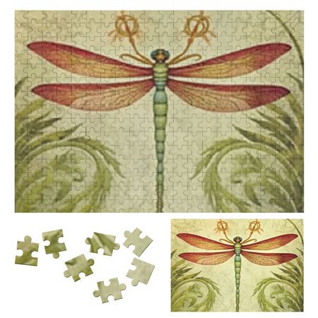 Patifu Dragonfly Wooden Jigsaw Puzzle Challenging Difficult Wood Puzzles for Adults and Kids Gift for Family Friends 300 PCS