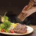 thumbnail image 3 of 8inch - Wood Pepper Grinder Pepper Mill,Adjustable Coarseness Wooden Peppermill, Ceramic Grinding Mechanism Salt Mill Refillable  (2 Pack)With cleaning brush spoon, 3 of 6