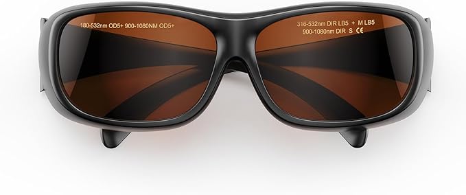 LaserPecker Safety Glasses, Polycarbonate Laser Protective Goggles for 180–532nm & 900–1080nm Engraving Machines & Red Light Therapy