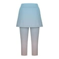 thumbnail image 4 of Womens Golf Athletic Skorts Capris Gradient Yoga Tennis Skirted Leggings Gym Active High Waist Legging with Skirts Light Blue, M, 4 of 6