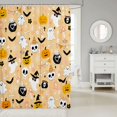 thumbnail image 2 of Manfei Cartoon Ghost Pattern Shower Curtain 72Wx78L,Halloween Pumpkin Lantern Bath Curtain, 2 of 5