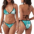 thumbnail image 3 of Balery Teal Turquoise 1 Pijama Estampado Bikini de Dos Piezas para Mujer - Conjunto de Bikini Ajustable Sexy y Cómodo para Playa, 3 of 6