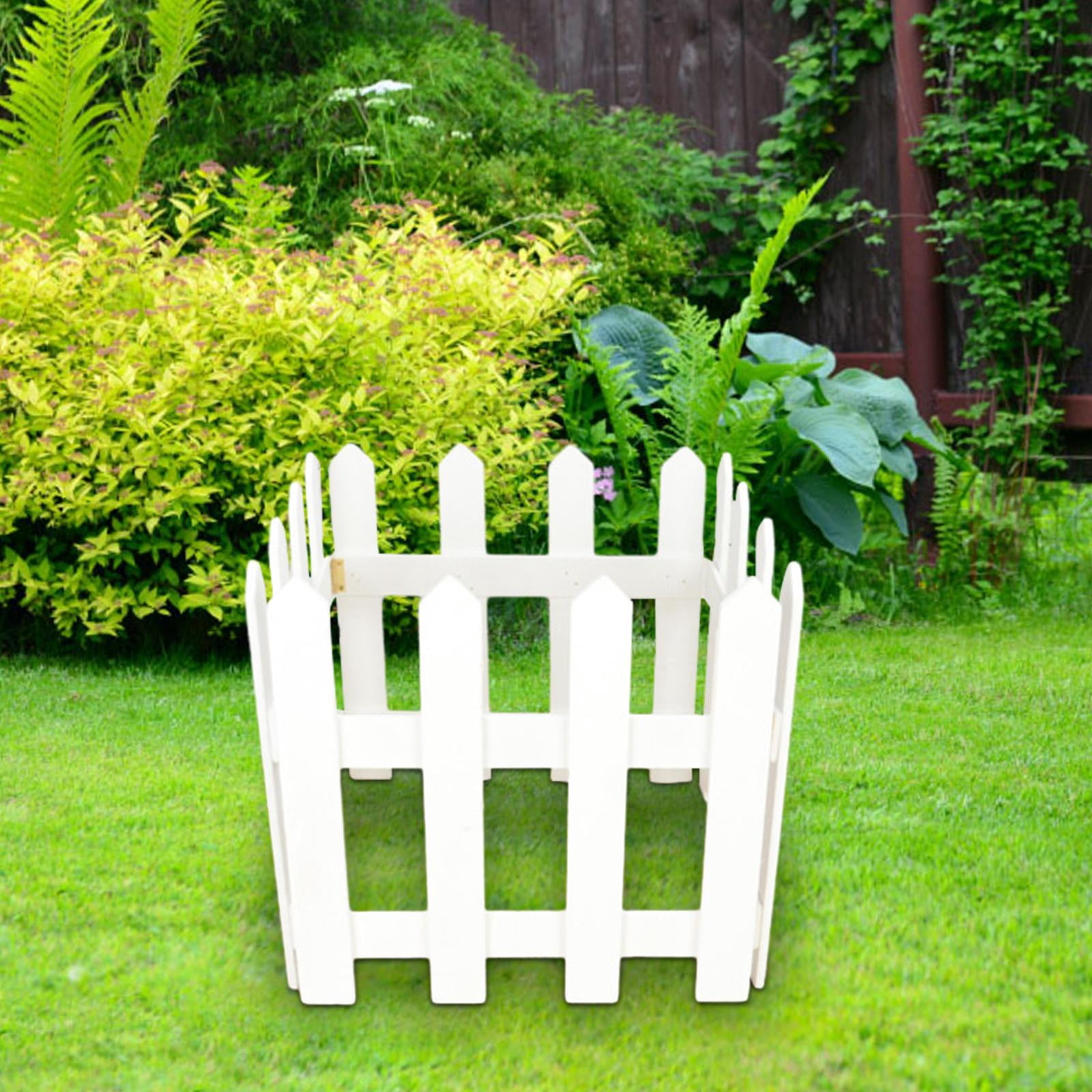 Colaxi Landscape Edging Border Fence Wood Fence DIY Gardening Wooden Garden Fence,Picket Fence for Edgings Flowerbeds, Plant Borders White Height 30cm
