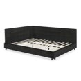 thumbnail image 4 of Newest Queen Size Upholstered Daybed with Tufted Backrest & Armrests, Velvet Sofa Bed Frame for Bedroom & Living Room, Black, 4 of 13