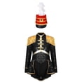 thumbnail image 5 of Disfraz de mago para niños y niñas, traje de Cosplay de mago, baterista de circo, Charretera con flecos, mono de lentejuelas con Mini sombrero de copa, sombrero de equipo de tambor, 5 of 5