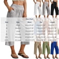 Dxzfnsa Womens Cotton Cropped Pants Women's Loose Fit Solid Color Wide ...