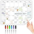 thumbnail image 1 of GFDYREE Calendrier Mensuel Réutilisable Non Magnétique, Tableau Blanc Adhérent à Toutes les Surfaces Lisses. Tableau de Planification Mensuel pour Réfrigérateur, Armoire, Porte et Mur, 6 Marqueurs Inclus!, 1 of 7