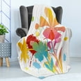 thumbnail image 4 of Colorful Soft Flannel Fleece Throw Blanket, Hawaiian Beach Party Theme with Lively Flowers Abstract Summertime Composition, Cozy Plush for Indoor and Outdoor Use, 70" x 90", Multicolor, by Ambesonne, 4 of 5