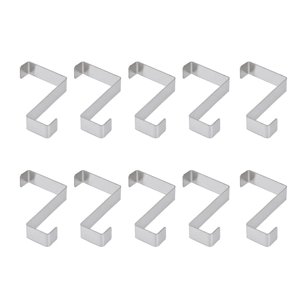 Ganchos de almacenamiento para el hogar, 10 piezas de acero inoxidable para gabinete, ganchos en forma de Z de acero inoxidable, gancho para puerta de gabinete de acero inoxidable, artesanía superior