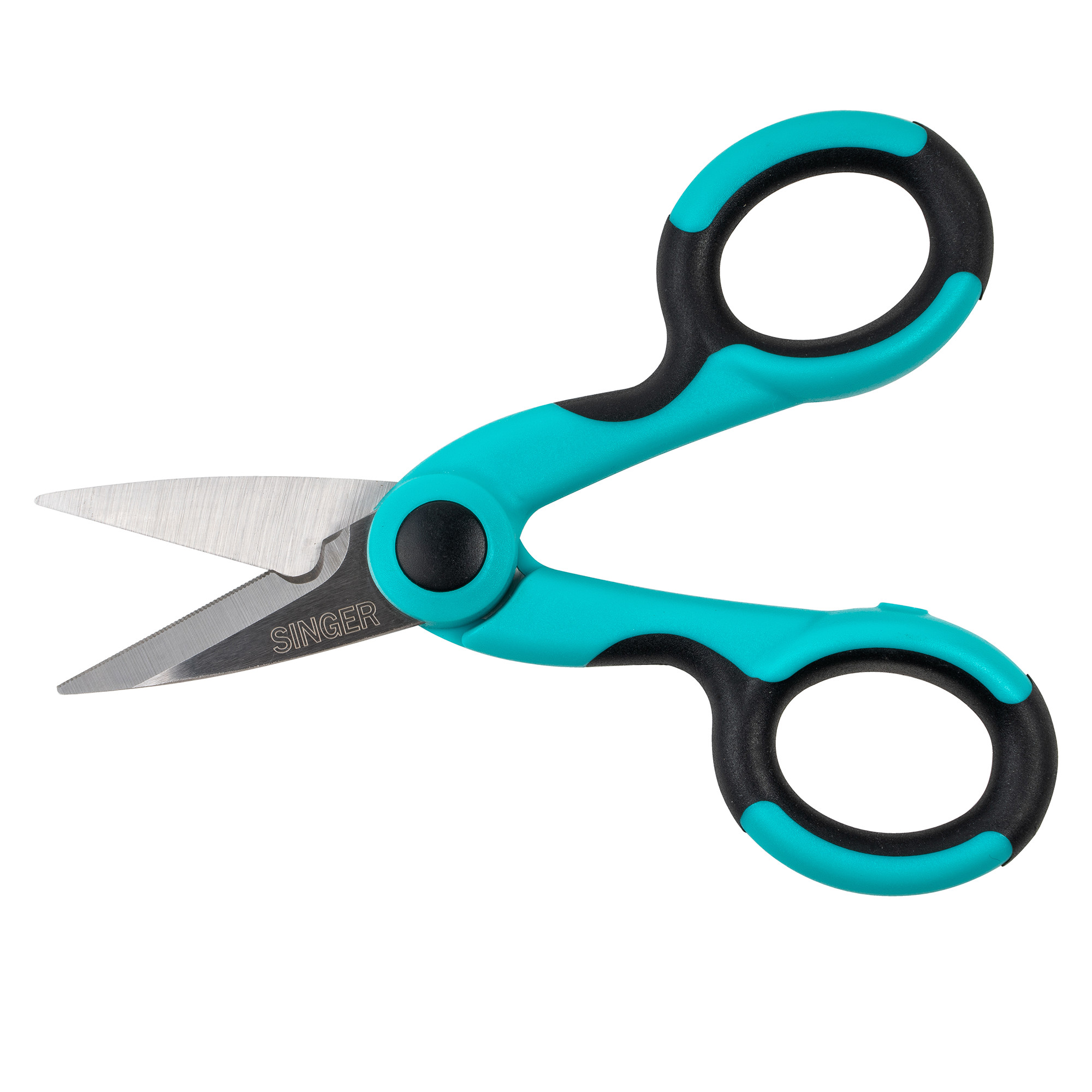 SINGER ProSeries Scissor Set, Heavy Duty Bent 8 1/2" Fabric Scissors, All Purpose 5 1/2" Craft Scissors, 4 1/2" Detail Scissors, Teal, Pack of 3 - image 14 of 19