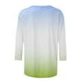 thumbnail image 5 of BLVB Womens Tops 3/4 Sleeve Gradient Cute Tops Crewneck Slim Fit Half Sleeve Tshirts Shirts Fall Fashion Blouse Tunic Green, 5 of 5