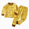 thumbnail image 3 of NOLDARES Kids Toddler Boy Pajamas Pj Set Long Sleeve Snug Fit Soft & Cozy Sleepwear Loungewear 2-Pack 6-12 Months 12-24 Months 2t 3t 4t 5t 6t 7t 8t 9t Children,Yellow,4-5 Y, 3 of 9