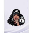 thumbnail image 4 of Chic Afro-American Woman Graphic Tee - Casual Crew Neck Short Sleeve T-Shirt with Red Lips & Letter Print, Breathable Polyester, Machine Washable - Perfect for Spring/Summer/FallFather's Day, Mother, 4 of 8