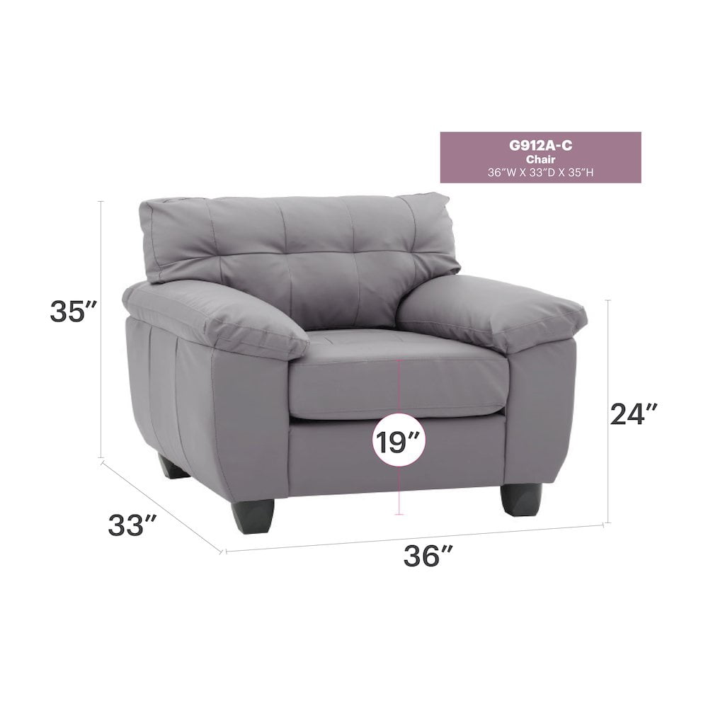 Glory Furniture Gallant Accent Chair in Gray Color