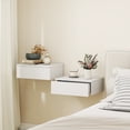 thumbnail image 2 of HOMCOM Floating Nightstands Set of 2, High Gloss Bedside Tables, White, 2 of 10