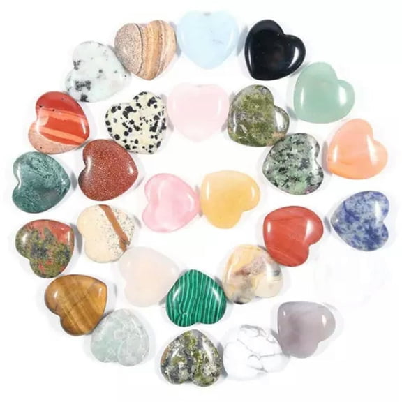 MATROOY 50pcs 100pcs Natural Healing Crystal Heart Gemstone for Home Decoration 20x6mm-50pcs