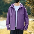 thumbnail image 2 of Rain Jacket Men Waterproof Lightweight Outdoor Hiking Expedition Raincoat Simple Style Soild Color Hooded Windbreaker, 2 of 3