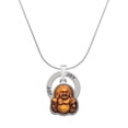 thumbnail image 1 of Delight Jewelry Resin Laughing Buddha in Frame Joy Ring Charm Necklace, 18", 1 of 4