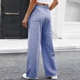 thumbnail image 6 of Women's High Waisted Plaid Drawstring Pants Trousers Slacks Casual Daily Long Pants with Pocket Elastic Waistband Relaxed Fit Stretchy Soft Flowy Breathable Lounge Home Work Office Travel Essentials, 6 of 9