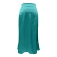 thumbnail image 4 of RUTAYY Women Straight Solid Color Midi Skirt For Daily Vacation Wear Elegant Slim Fit Spring Summer Casual Skirt Smocked Boho Pleated Skirts, 4 of 5