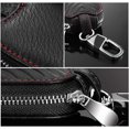 thumbnail image 4 of Funda para llavero inteligente de coche de cuero genuino negro, funda para monedas, llavero con control remoto, bolso, llavero, billetera, estuche con cremallera (negro, pequeño), 4 of 5
