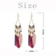 thumbnail image 2 of Mujeres Boho largo de plumas de borlas pendientes de joyería de la vendimia de perlas cuelgan pendientes colgantes, 2 of 3
