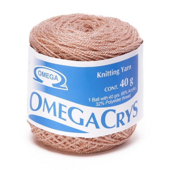OMEGACRYS [40grs] - 1 of 2 - Fine Crystal Yarn by Omega great for all crafts - Color 15 - Pink Tan 207