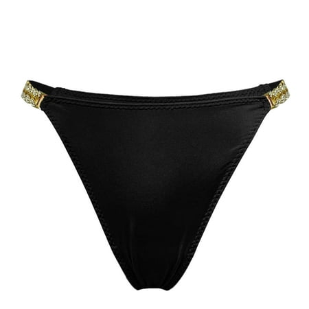 

Sngxgn Cotton Panties Women s No Pinching No Problems Dig-Free Comfort Waist with Lace Cotton Hi-Cut Black L