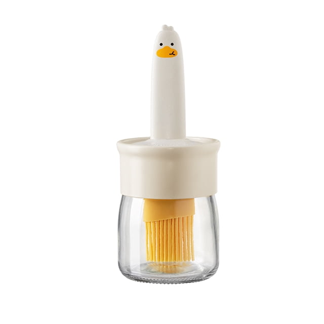 Soidarity La botella del cepillo del aceite de silicona 3 en 1 para los utensilios de cocina que acampa integró el cepillo de cristal del Bbq de Estufas de camping beige