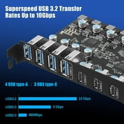 PCIe x4 to USB 3.2 Gen2 Card 7-Port (4A +3C), 20Gbps Bandwidth PCI Express Expansion Card for Desktop PC Windows XP/Vista 7/8/8.1 MAC OS 10.8.2 Above