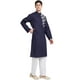 SKAVIJ Ensemble Pyjama Kurta pour Robe de Soirée de Mariage en Coton Brodé pour Hommes Blue XL France – image 4 sur 6