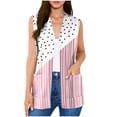 thumbnail image 2 of Stamzod Light Cardigans for Women Summer Sleeveless Open Front Vest Dressy Casual Plus Size Cardigan with Pockets Pink D L, 2 of 8