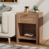 "ARKANTOS Nightstand Set of 2, Rustic Oak Nightstands with Drawers, Compact 16.9"" x 13.7" - Walmart.com