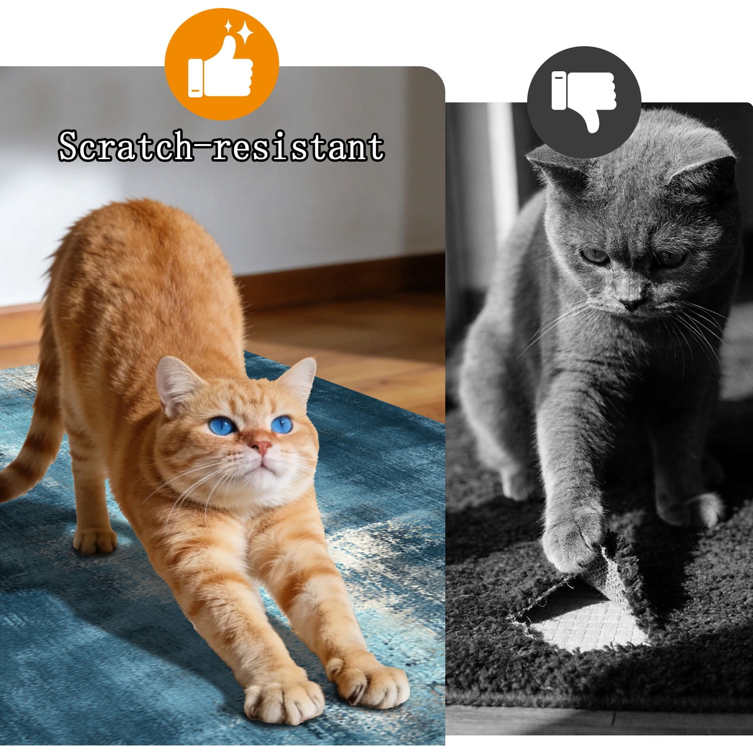 3-Piece Farmhouse Kitchen Rug Set, Washable Anti Slip Striped Floor Mats in 3 Sizes, Stain Resistant Decor Rugs for Kitchen Hallway Bathroom Home Christmas Decor