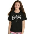 thumbnail image 3 of Enjoy Happiness Inspiring Motivate Girls Kids T Shirt Tees Teen Brisco Brands XS, 3 of 6